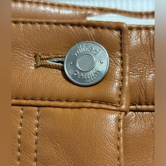 Aritzia Wilfred The Melina Pants High-waisted Vegan Leather Epicurean Brown 10 - Picture 8 of 16